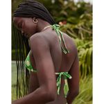 NWT  Aerie Smiley String Triangle Bikini Top Celebrity Green Halter Size XS Photo 2