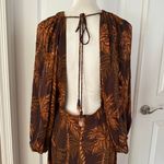 Farm Rio Anthro Long-Sleeve Low-Back Printed Midi Dress Photo 8