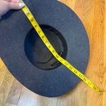 Phenix Women’s Gray Black Wool Leather Trim Wide Brim Hat Floppy Vintage Fall Photo 4