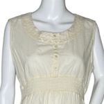 Bit & Bridle Shirt Womens Large Cream Babydoll Romantic Neutral Bohemian Peasant Photo 4