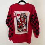 Vintage Signature by Northern Isles Game Queen of Hearts Cardigan Sweater XL Red Photo 6