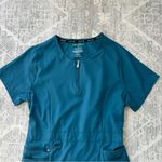Thalia Sodi Teal Blue Nurse Scrubs Short Sleeve Top with Accessible Pockets Sz S Photo 2
