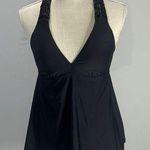 Athena Cabana Macrame Black Racerback Tankini Swim Top Size 6 Photo 0