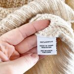 525 Crewneck Knit Pullover Long Sleeve Sweater Cream Small Photo 4