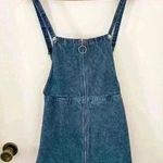 BDG Urban Outfitters Sz 2 Blue Denim Jumper Dress Y2K Silver Zip Ring Photo 0
