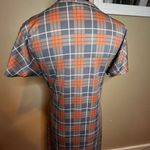 LuLaRoe  Women's Size XS Maria Maxi Dress Tan Gray Orange White Plaid Pattern Photo 6