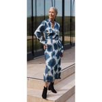 New! BRAVE+TRUE Sampson Long Sleeve Shirt Dress Maxi‎ Sz Small $174 Blue Photo 3