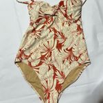 Old Navy Tie-Front Keyhole Bandeau-Style One-Piece swimsuit Size medium tropical Photo 2