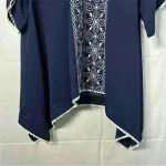 Lands' End  *SMALL 6-8* Navy Blue Beach Swim Cover-Up/Tunic With Embroidery Photo 6