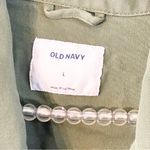 Old Navy  Size Large Army Green Denim Jean Jacket Trucker Button Front Coat Photo 2