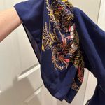 Free People Sunset Dreams Tunic Blue Floral V-Neck Flared Sleeve Ruffle Top sz S Photo 4