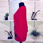 Vintage 80s Red Black Floral Embroidered Cotton Knit Sweater S Photo 3