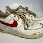 Nike Air Force 1 sneakers white red casual collegiate women’s size 7.5 Photo 0