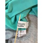 Neon Buddha Shirt‎ Womens Small Turquoise Gray White Color Block Active Top Yoga Photo 5