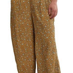 Free People Floral Wide-Leg Pants in green ditsy floral print Photo 0