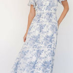 Baltic Born  Off White And Blue Floral Birdie Maxi Dress Photo 0