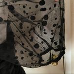 Haute Monde Black Polka Dot With Sheer Sleeves Top Photo 5