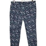 Gap Slim City Crop Twill Navy Blue Ditsy Floral Print Pants Photo 4
