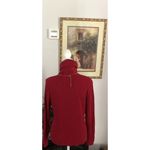Liz Claiborne  Large Red Turtle Neck Sweater Full Zipper Front Long Sleeve Photo 3