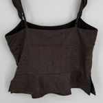 BCBGMAXAZRIA  Wool Blend Tank Top Large Brown Plaid Peplum Academia Y2K Preppy Photo 6