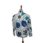 Vintage Painted Pony Floral Patterned Jacket Size Medium White Photo 1