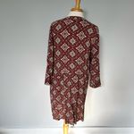 H&M  Red Maroon White Printed Vneck Long Sleeve Dress Size 8 Photo 1