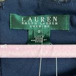 Ralph Lauren Lauren  Evening Navy Sequin Mesh Ruched Dress, Size 0 Photo 3