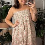 Vintage Y2k Strapless Floral Mini Dress Multi Photo 0