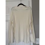 Chico's Rhinestone Bling Shoulder Detail Cream White Sweater Cozy Holidays NWT Photo 2