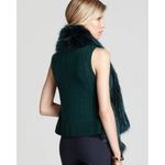 Theory  Ermy Atlanta Raccoon Fur & Wool Knit Vest Dark Green L Photo 3