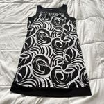 AB Studio Womens Size 16 Black White Swirl Abstract Midi Dress Sleeveless Boho Chic Artsy Photo 0