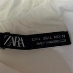 ZARA  White One Shoulder Layered Ruffle Flounce Casual Boho Crop Top Blouse Sz L Photo 3