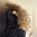 Mackage  Puffy Coat Large Navy Raccoon Fur Hood Photo 8