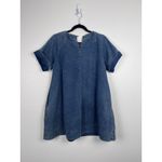 Anthropologie Porridge Women's Short Sleeve Denim Mini Swing Dress Blue Sz S Photo 8