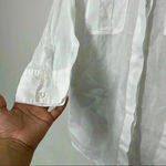 Theory  Marandel White Lawn Shirt Long Button Down size p Photo 5
