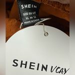 SheIn  Draped Neck Burnt Orange Floral Satin Mini Dress - Size XL - NWT Photo 5