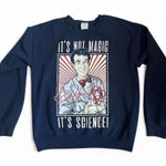 Gildan Bill Nye the Science Guy Women’s Navy Blue Crewneck Sweatshirt Size Small Photo 0