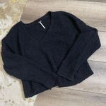 Free People Finders Keepers Popcorn Black V-neck Sweater Photo 1