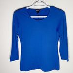 Worth Ocean Blue Open Jewel neck 3/4 sleeve top size XS Photo 0