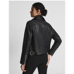Reiss Nrd Grays Black Leather Biker Jacket - Size 14 (new) Photo 1