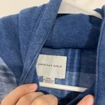 American Eagle Cropped Plaid Hooded Flannel Photo 6