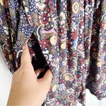 Boden • Button Through Jersey Dress mini empire waist floral cotton modal Blue Size 2 Photo 7