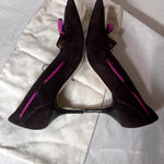 Cole Haan  Collection Brown suede shoes heels pink tassels womens sz 5 Italy Photo 5