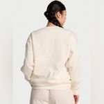 PINK - Victoria's Secret PINK IVY FLEECE OVERSIZED CREW SWEATSHIRT Winter White Pretty In Pink Photo 1