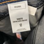 EXPRESS Shortie Vintage Super High Rise Western Denim Jean Shorts 12 Cutoff Photo 5