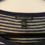 Eileen Fisher  Navy White Striped Long Sleeve Cotton Linen Women's size Medium Photo 1