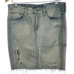 AG Adriano Goldschmied Skirt Womens 28 Denim Erin Pencil Blue Jean Distressed Photo 0