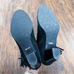 Vionic • Faros Fringed Bootie ankle boot black suede heeled studded orthotic Photo 11