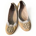 Tory Burch  Caroline Patent Leather Ballerina Flats Shoes Nude Beige Size 7.5 M Photo 7