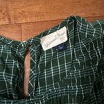 Universal Threads Green Plaid Balloon Sleeved Peplum Women's Top Photo 2